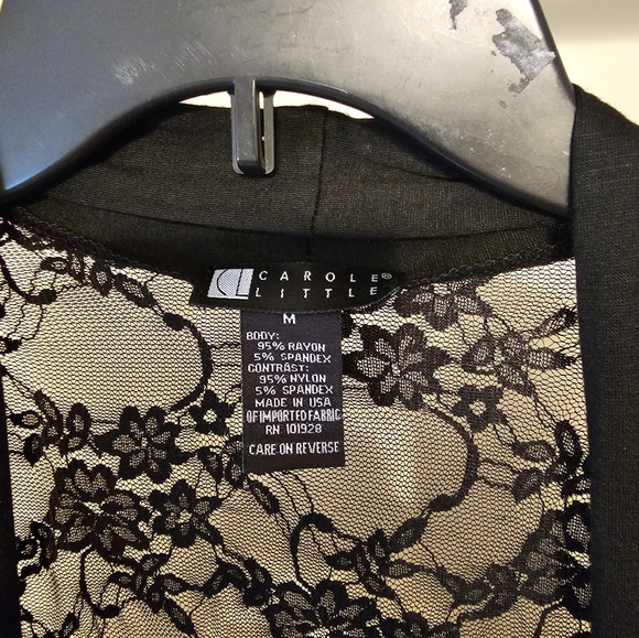Brand new w/o tags black Sexy lace sweater by Carole Little size medium - Picture 2 of 3